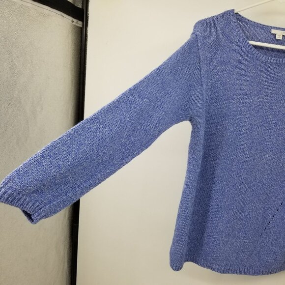 J. Jill Blue Knit Women's Long Sleeved Sweater Medium Missy Coastal Minimalist - Picture 5 of 12